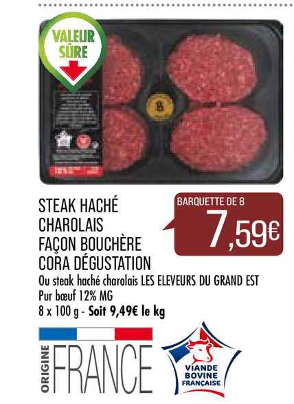 steak haché charolais façon bouchère cora dégustation