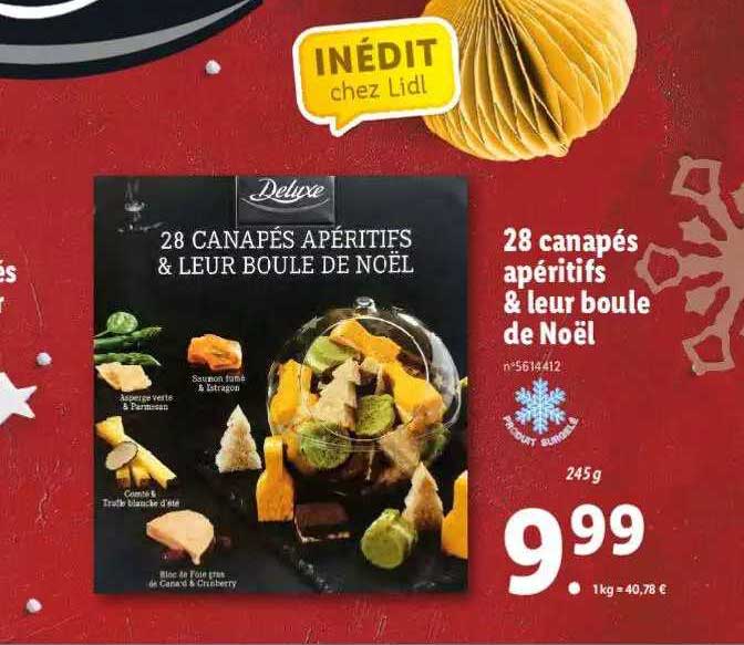 28 canapés apéritifs & leur boule de noël