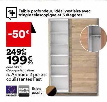 Armoire 2 Portes Coulissantes Fast