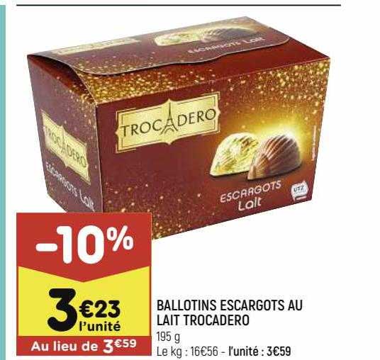 ballotins escargots au lait trocadero