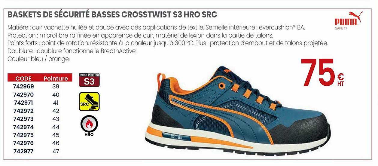baskets de sécurité basses crosstwist s3 hro src