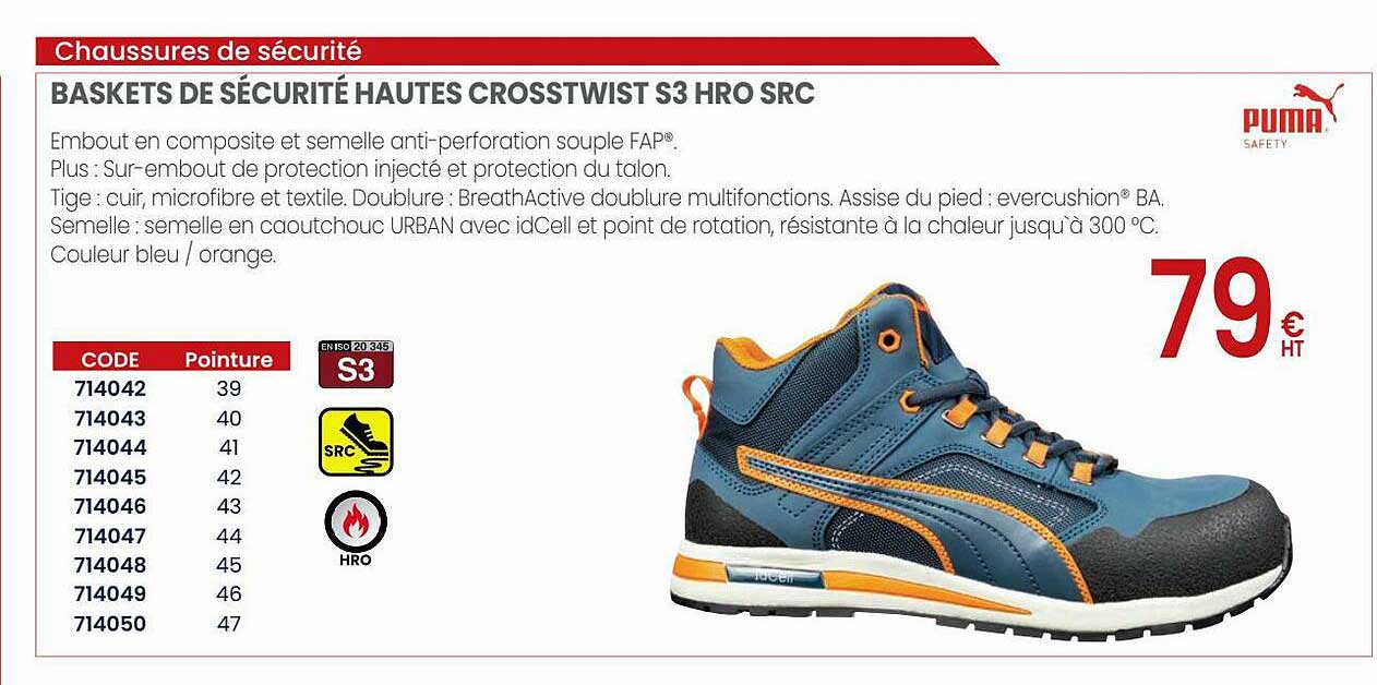 baskets de sécurité hautes crosstwist s3 hro src
