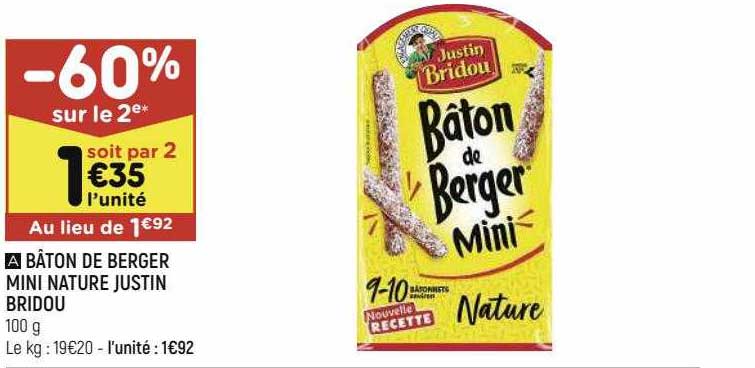 bâton de berger mini nature justin bridou