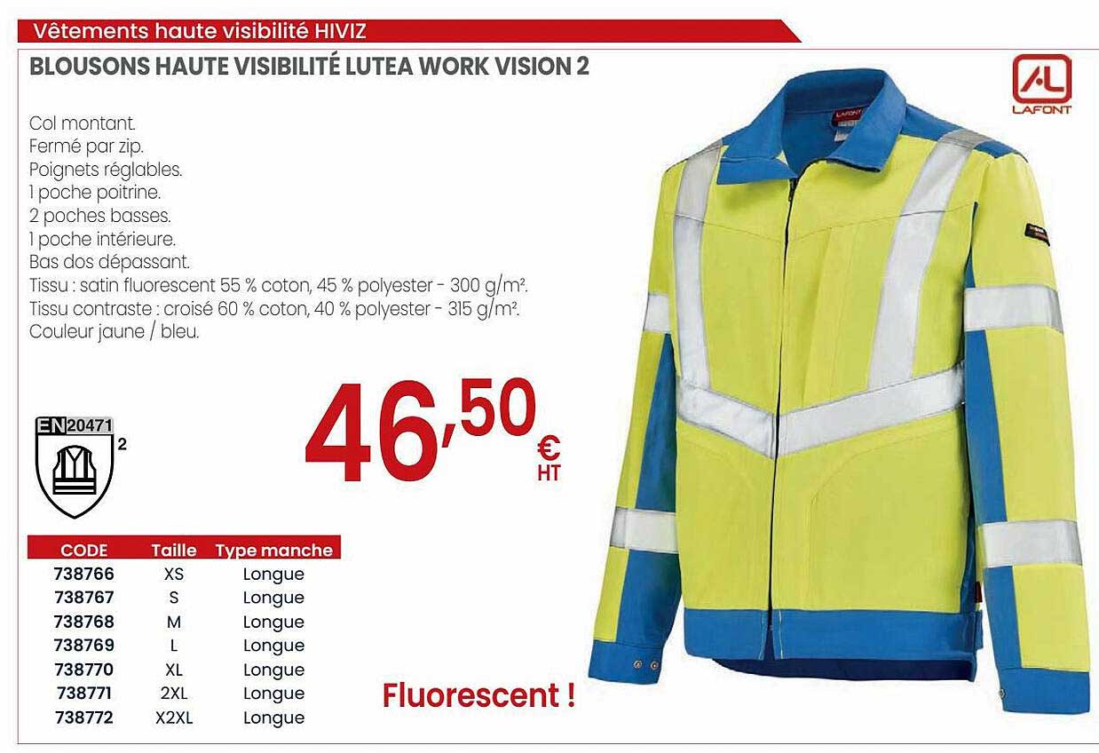 blousons haute visibilité lutea work vision 2