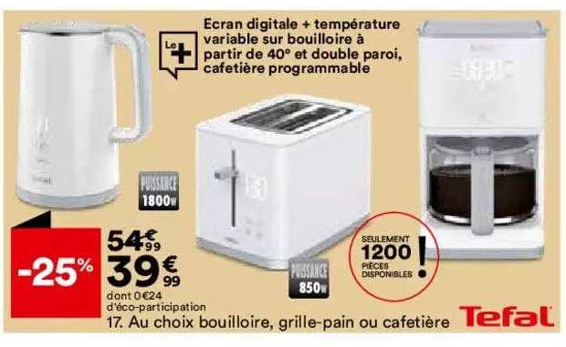bouilloire, grille-pain ou cafetière tefal