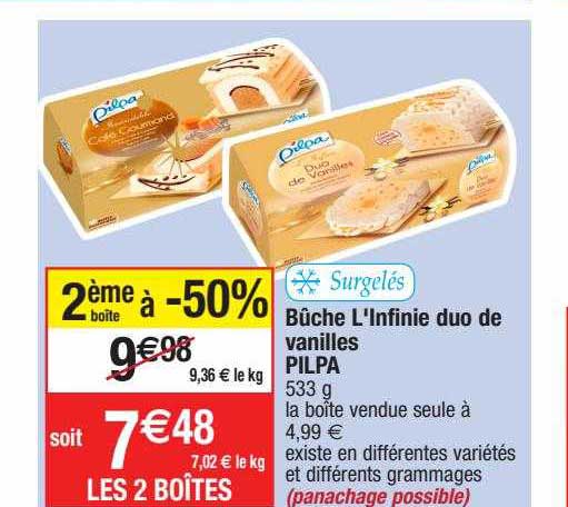 bûche l'infinie duo de vanilles pilpa