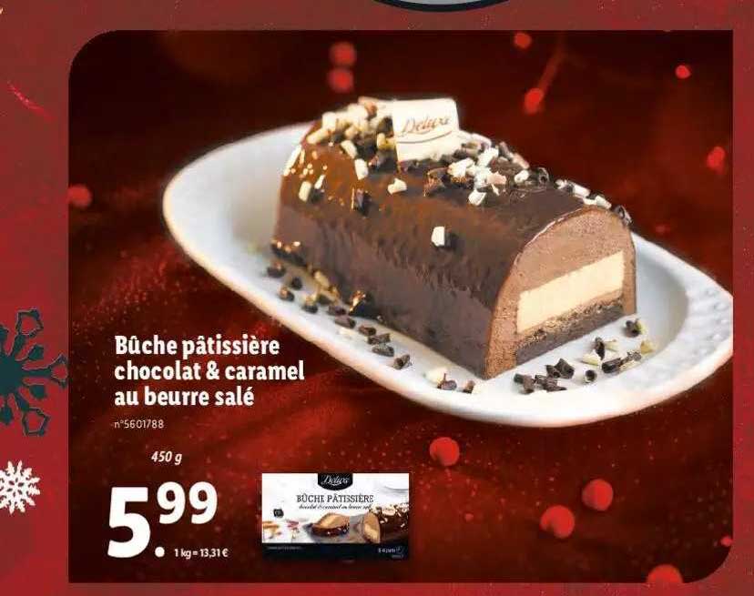 bûche pâtissière chocolat & caramel au beurre salé deluxe