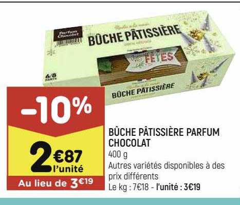 bûche pâtissière parfum chocolat