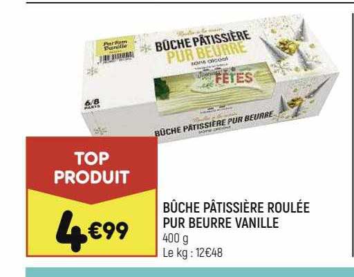 bûche pâtissière roulée pur beurre vanille