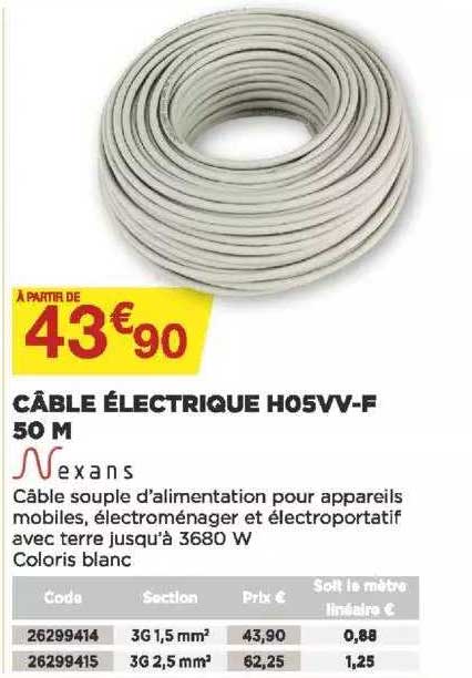 câble électrique ho5vv-f nexans