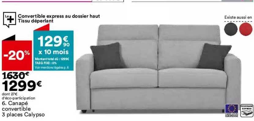 Canapé Convertible 3 Places Calypso