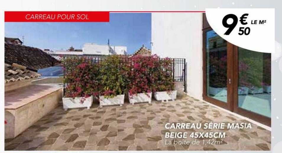 carreau série masia beige 45 x 45 cm