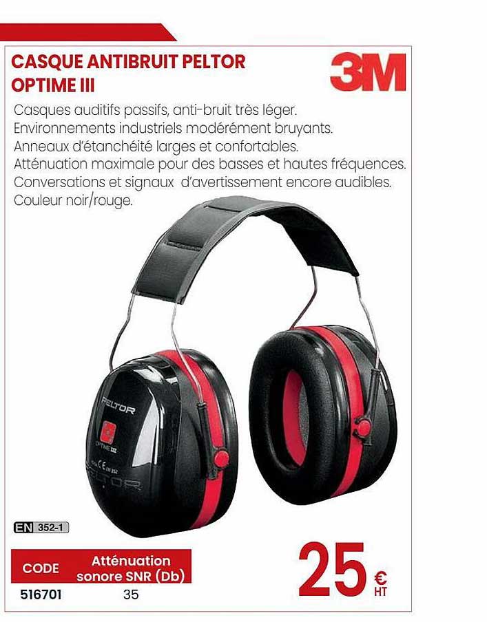 casque antibruit peltor optime III