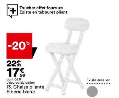 chaise pliante sibérie blanc