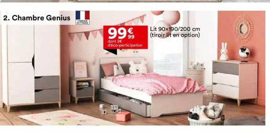 Chambrer Genius : Lit 90 X 190 - 200 Cm