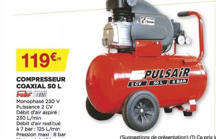 compresseur coaxial 50 l pulsair