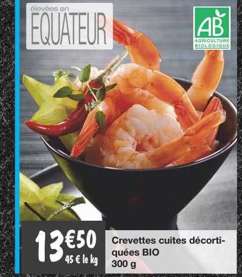 crevettes cuites décortiquées bio 300g