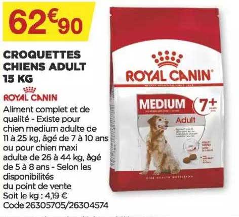 croquettes chiens adulte 15 kg royal canin