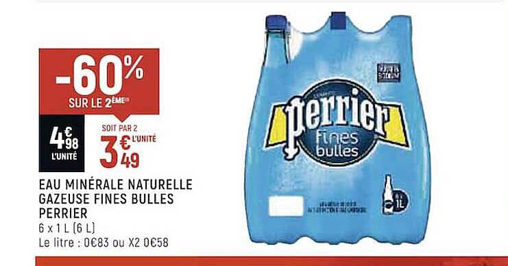 Eau Minérale Naturelle Gazeuse Fines Bulles Perrier