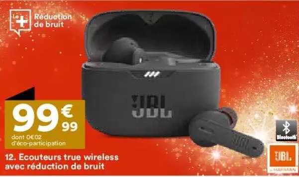écouteurs true wireless avec réduction de bruit jbl