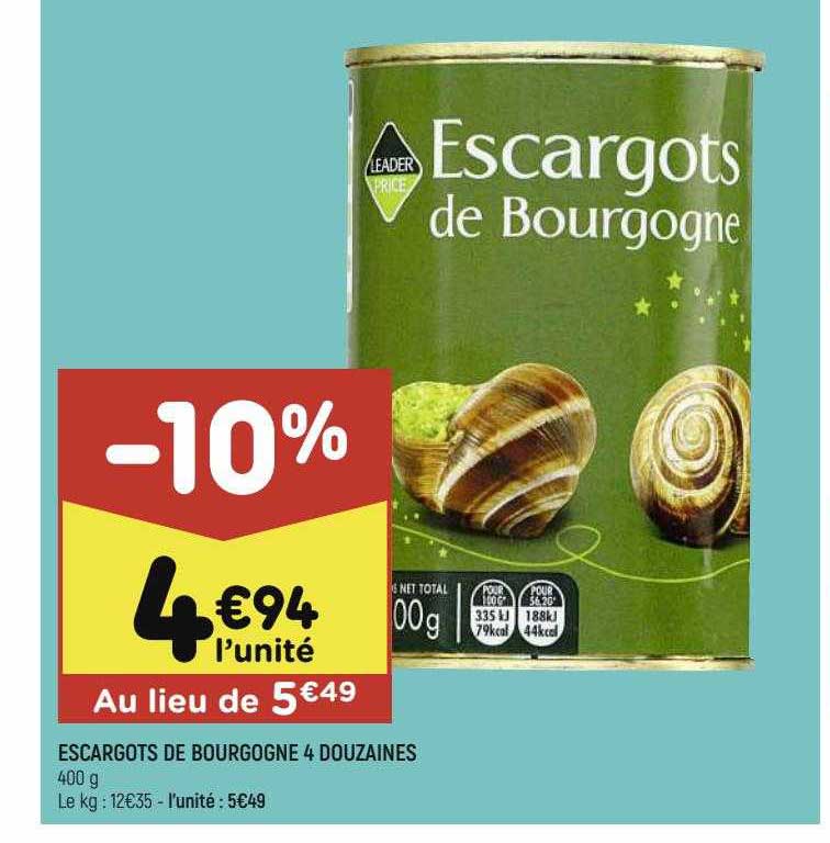 escargots de bourgogne 4 douzaines