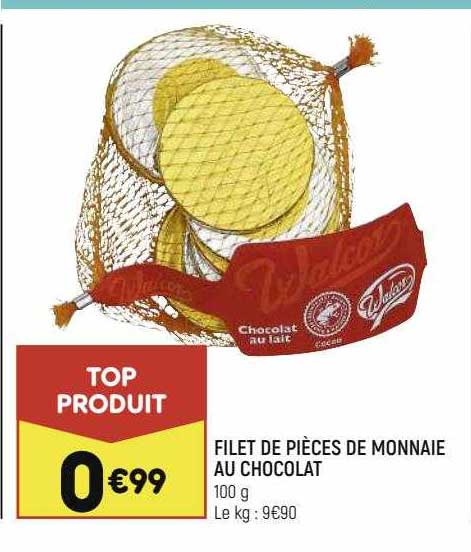 filet de pièces de monnaie au chocolat