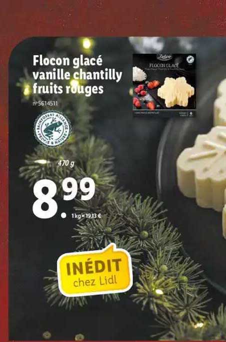 flocon glacé vanille chantilly fruits rouges deluxe