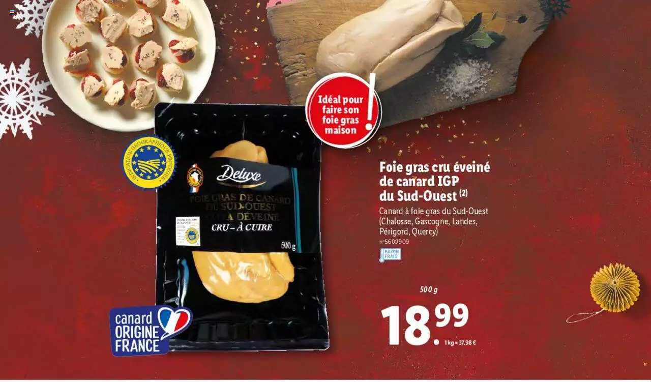 foie gras cru éveiné de canard igp du sud-ouest