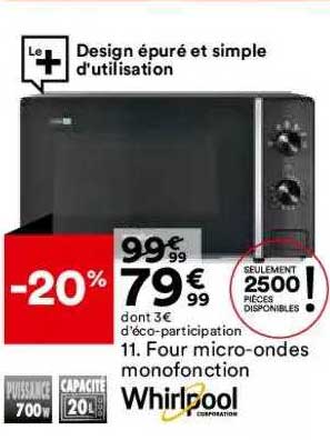 Four Micro-ondes Monofonction Whirlpool