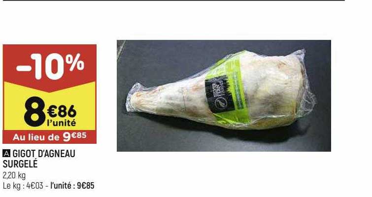 gigot d'agneau surgelé