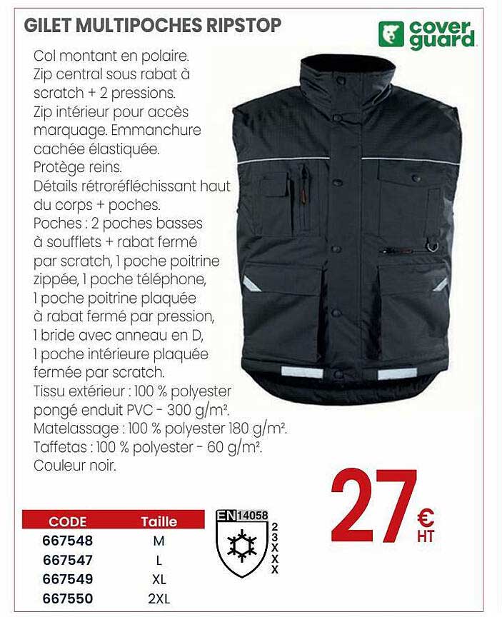 gilet multipoches ripstop coverguard