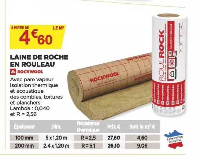 laine de roche en rouleau rockwool