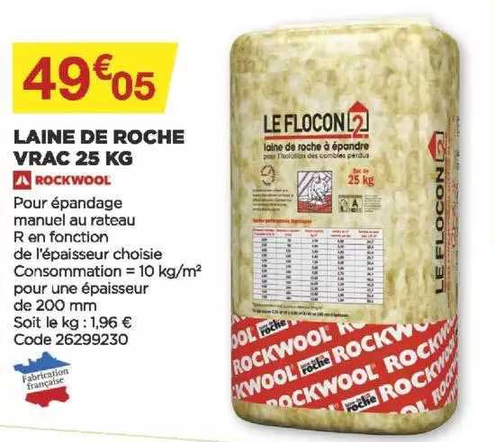 laine de roche vrac 25 kg rockwool