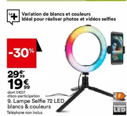 lampe selfie 72 led blancs & couleurs