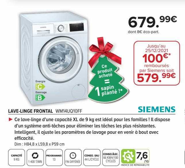 lave-linge frontal siemens