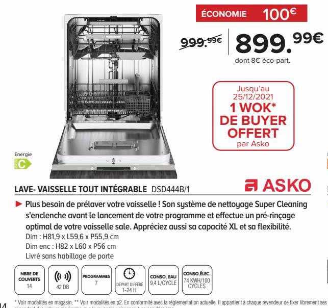 lave-vaisselle tout intégrable asko