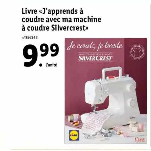 livre «j'apprends à coudre avec ma machine à coudre silvercrest»