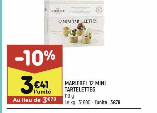 mariebel 12 mini tartelettes