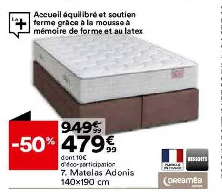 Matelas Adonis 140 X 190 Cm Dreaméa