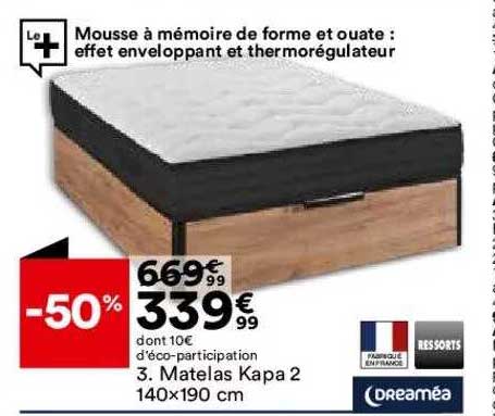 Matelas Kapa 2 140 X 190 Cm Dreaméa