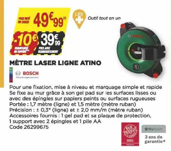 mètre laser ligne atino bosch