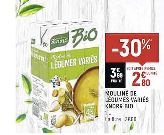 mouliné de légumes variés knorr bio