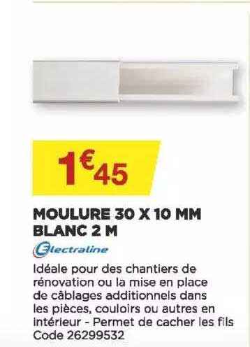 moulure 30 x 10 mm blanc 2 m electraline