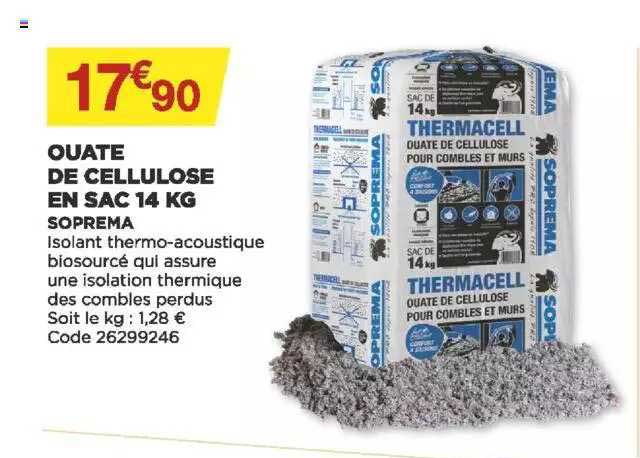 ouate de cellulose en sasc 14 kg soprema