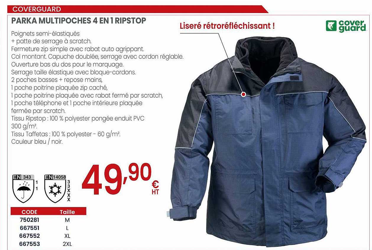 parka multipoches 4 en 1 ripstop