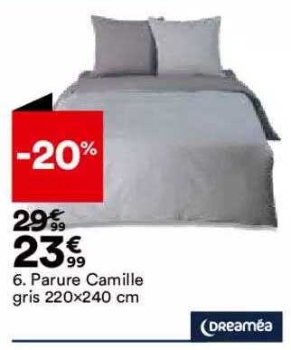 parure camille gris 220 x 240 cm dreaméa