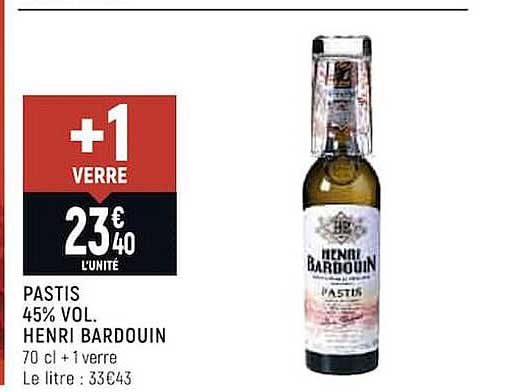 pastis 45% vol. henri bardouin