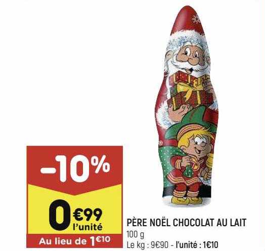 père noël chocolat au lait