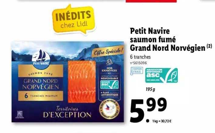 Petit Navire Saumon Fumé Grand Nord Norvégien