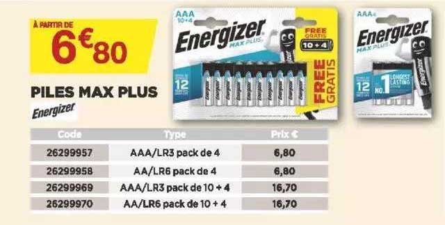 Piles Max Plus Energizer